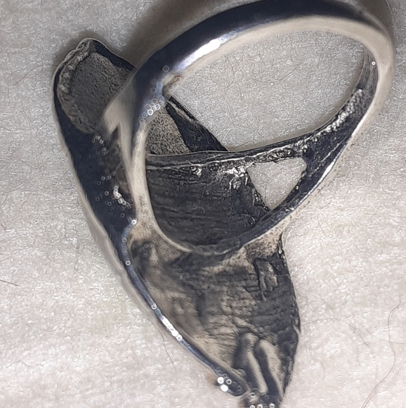 vintage oval-shaped costume ring sparkling white stone size 5 - Picture 5 of 6